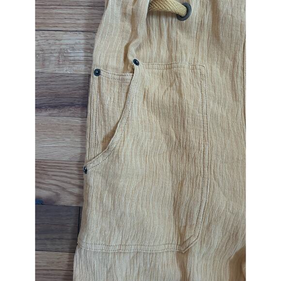 BDG Urban Outfitters Size Small Yellow Summer Jumpsuit Gauzy Cotton Linen Blend - Picture 5 of 8